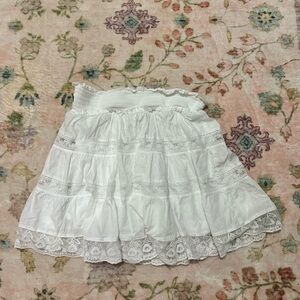 White Women's Skirt with Cute Lace Trim